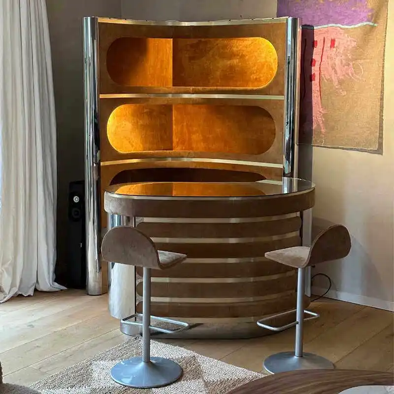 

Italian Light Luxury Triangle Wall Wine Cabinet Household Retro Locker Luxury Art Storage High Cabinet