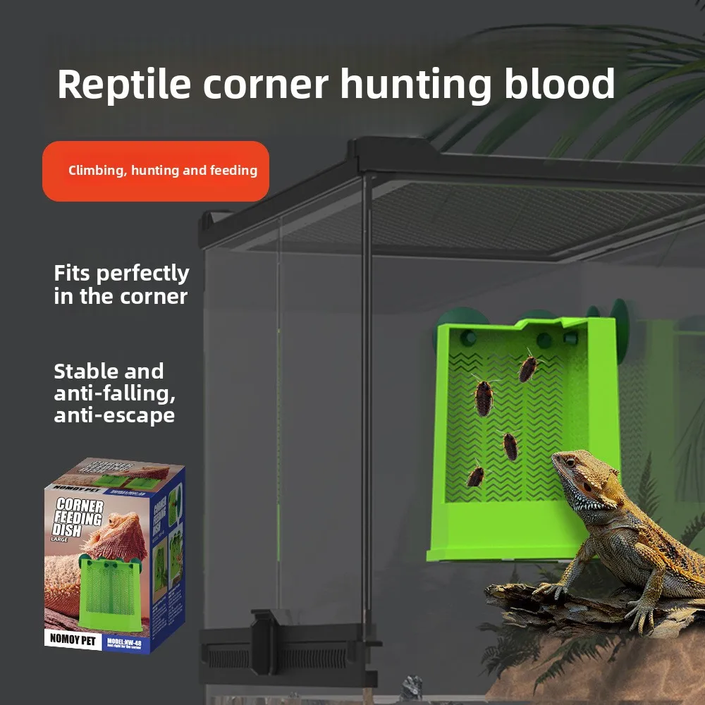 

NOMOY Corner Feeding Ledge for Reptiles-Escape-Proof Insect Dish To Crested Geckos,Chameleons&Arboreal Lizards,Terrarium Feeding