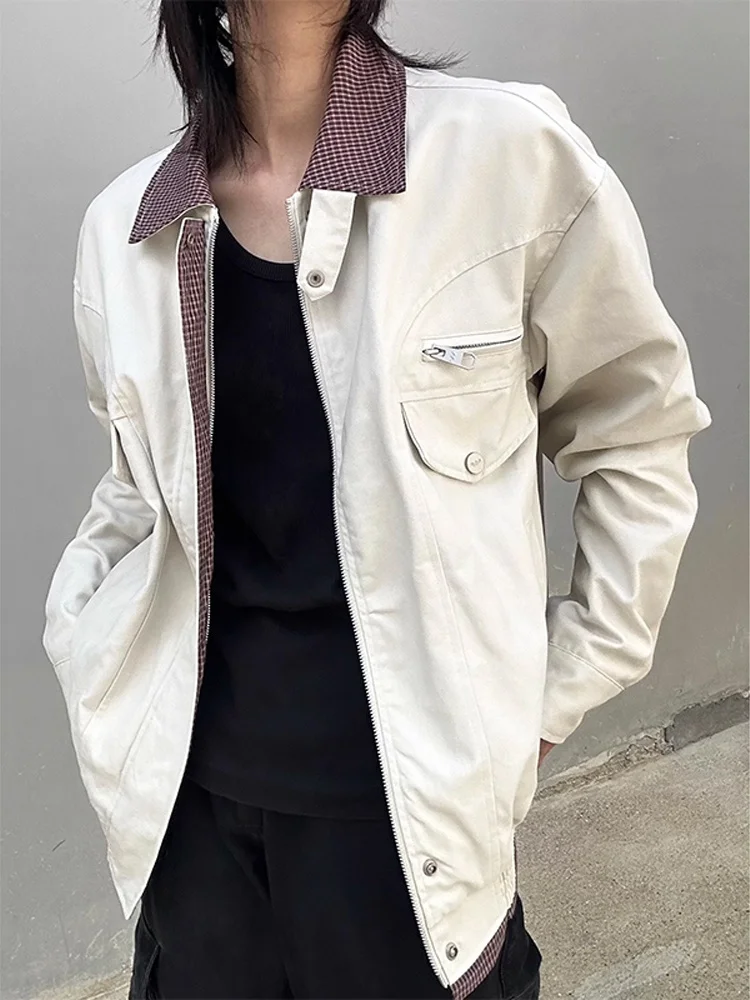 

Cleanfit Heavyweight Canvas Plaid Jaet Men's Harrington Sle irt Youth Casual Wear Stand Thin Seasonal Use