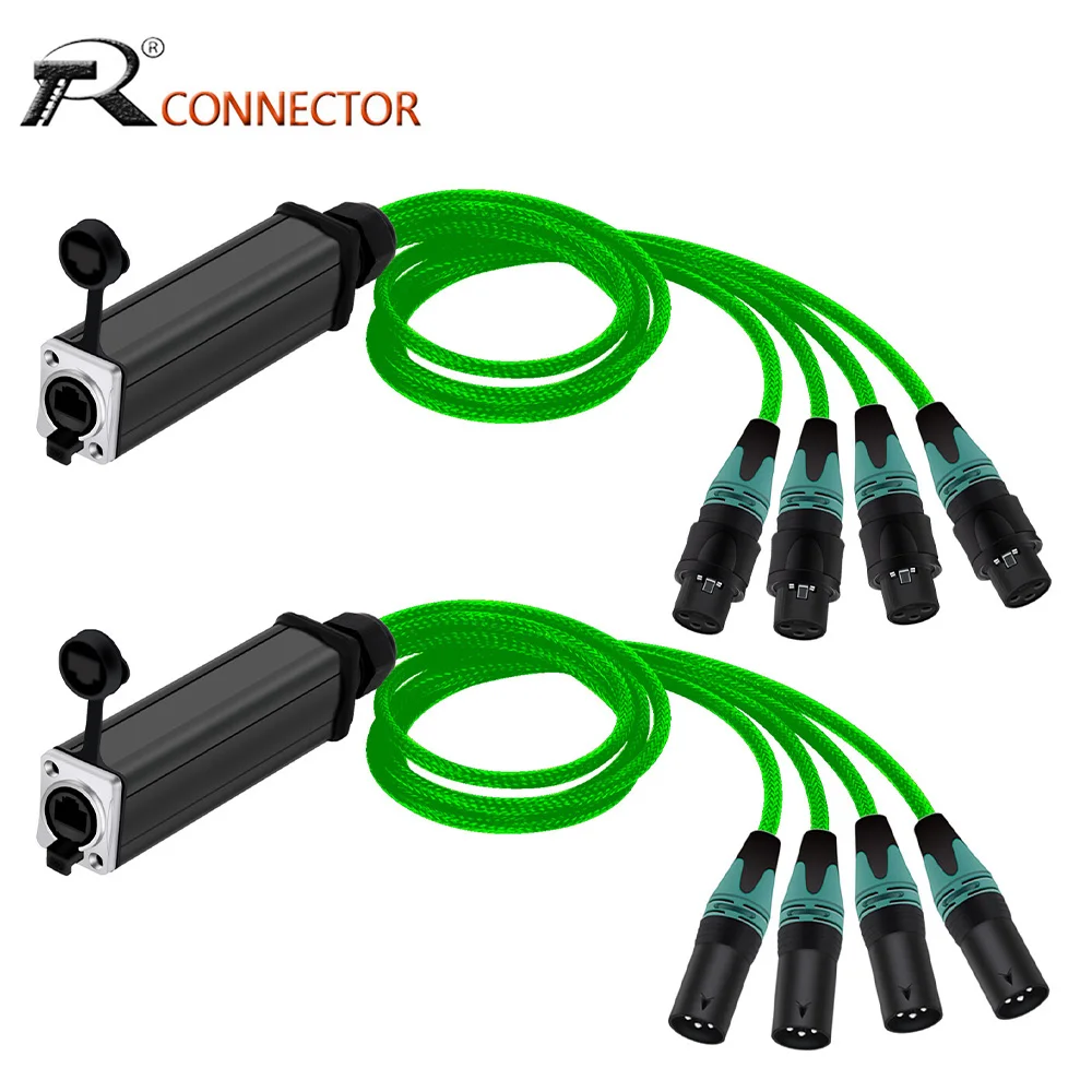 

RJ45 Female to Audio 4 Channel 3Pins XLR Male/Female Connector Multi Network Breakout Extension Cable Adaptor Signal Extender