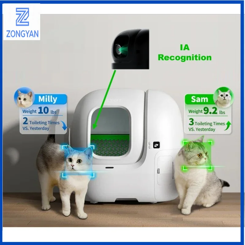 ZONGYAN Smart Cat Litter Box Automatic Self Cleaning MAX PRO2 Fully Enclosed Odor Isolation Electric Waste Removal Machine