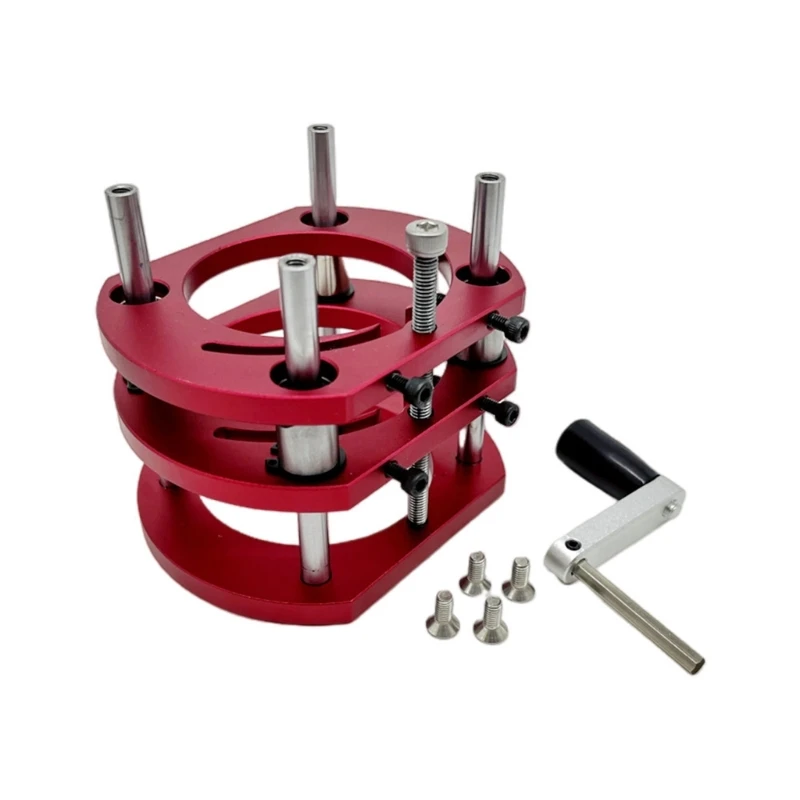 Router Lift Base Router Table Milling Liftable Plunge Base Aluminum Alloy Adjustable for 64-66mm Diameter Motor