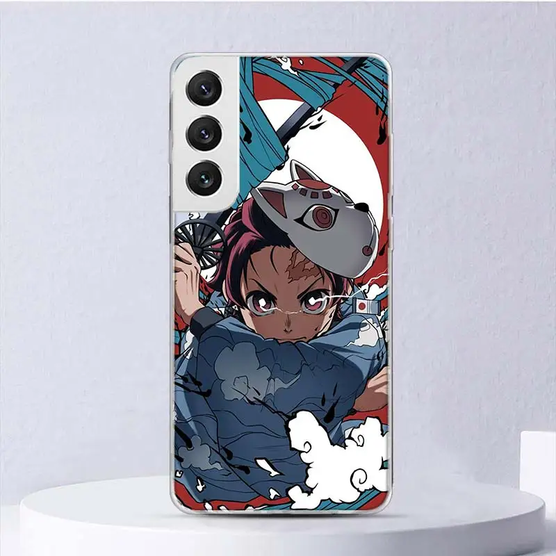 Demon Slayer Tanjiro Soft Case For Samsung Galaxy S25 S24 S23 S22 Ultra Phone Cover S20 FE S21 Plus S25Ultra S24U Funda Coque S2