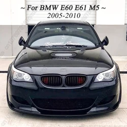3PCS Front Bumper Lip Splitter For BMW 5 Series E60 E61 M5 2005-2010 Spoiler Splitter Bumper Canard Lip Protector Cover Kits
