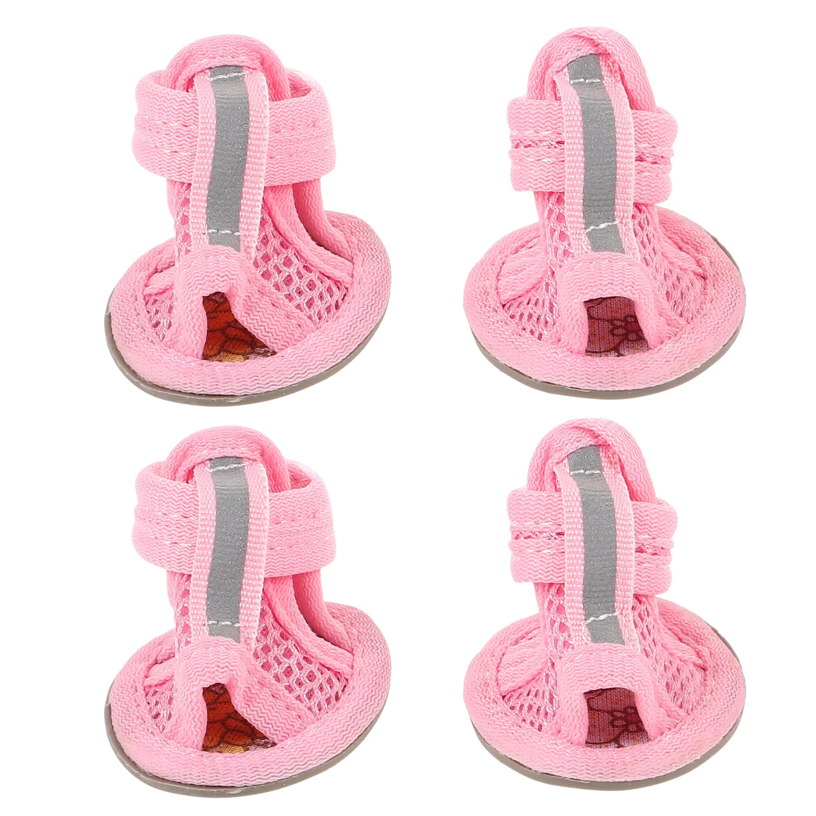 

4Pcs Dog Sandal Summer Mesh Pet Shoes Non-Slip Breathable for Dogs Puppies Outdoor Walking Protection on Hot Surfaces Light