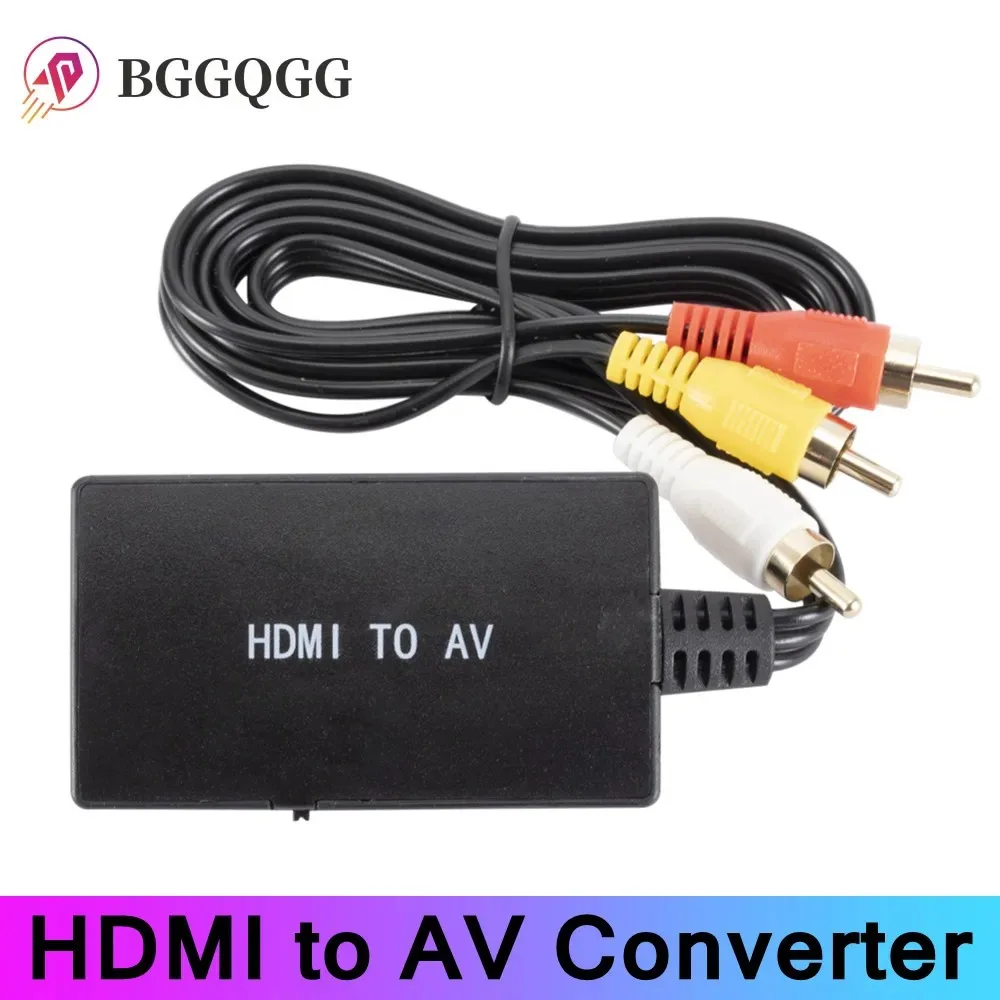 

BGGQGG HDMI to AV Converter HDMI to Video Audio Adapter Supports PAL/NTSC Compatible for Apple TV, DVD, Blu-ray Player, HD Box