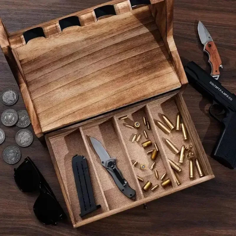 6/4 Slot Gun Holder Pistol Rack Wooden Pistol Rack For Firearms Safe Storage Accessories Organizer Pistol Equipment