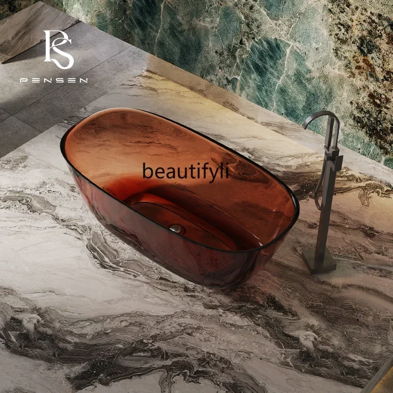 

CC Transparent resin bathtub Household independent crystal bathtub Integrated molding Hotel special bathtub
