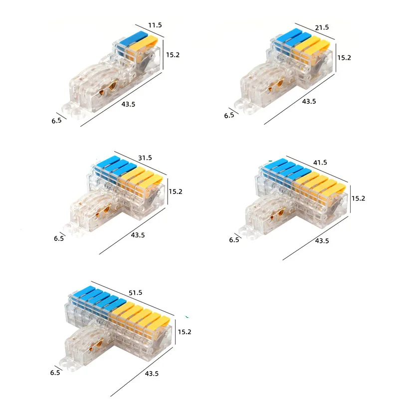 NEW 1 2 in 2 3 4 5 6 8 10 out universal easy opening t-shaped break free clip china wire Connector marker