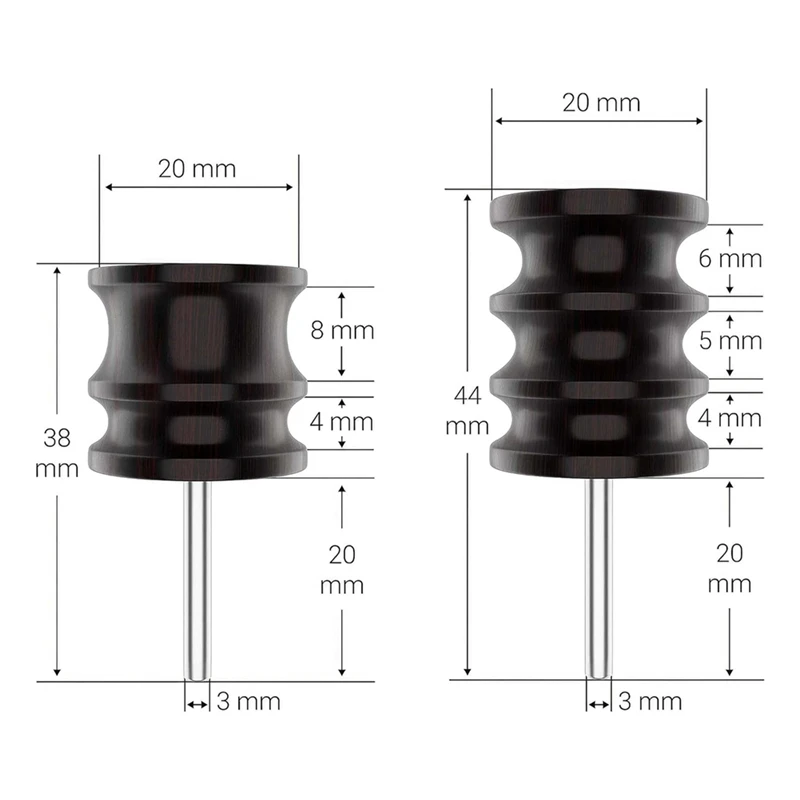 หนัง Burnisher Bits สําหรับชุดเครื่องมือโรตารี่ - ชุด 6 ชิ้นของ Solid Tropical ไม้จันทน์ Burnishing ชุดเครื่องมือขอบหนังเรียบ