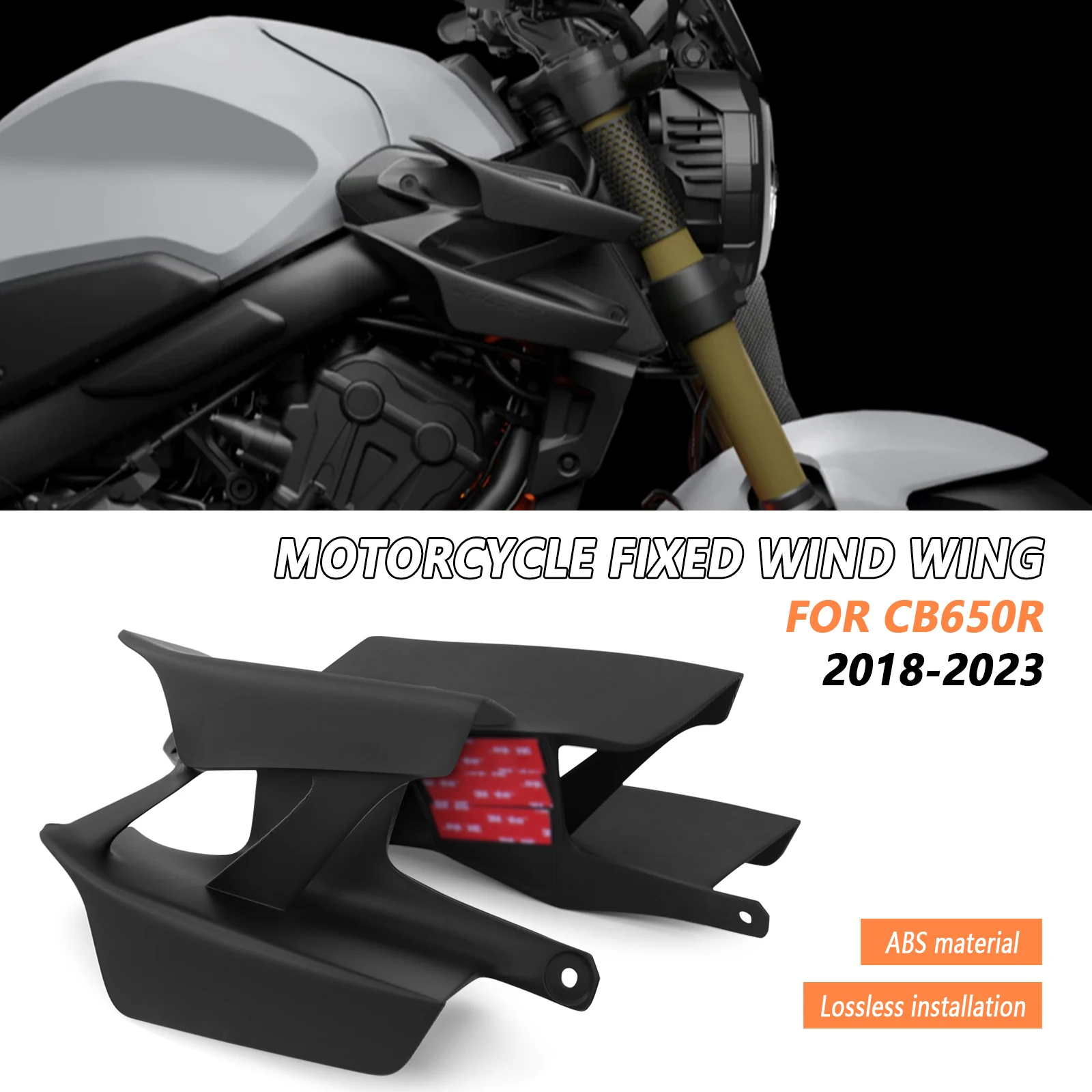 For Honda CB650R 2023 CB 650R 2018-2022Front spoiler Lower spoiler flank Side Wing Side spoiler FRONTAL SPOILERS Fairing Winglet