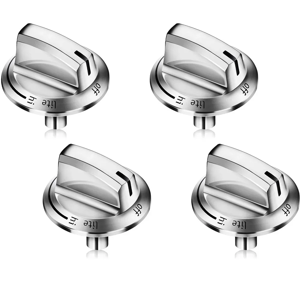 4Pack 5304525746 Gas Stove Knobs for Fridgidaire FFGC3026SS FFGC3626SS Etc, Burner Range Control Knob 5304504839 4960519