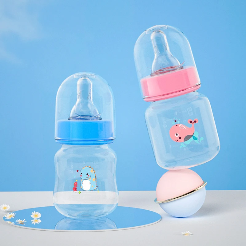 

60ML Baby Newborn Mini Portable Nursing Bottle BPA Free Safe Feeding Infant Nursing Nipple Care Feeder Fruit Juice Milk Bottles