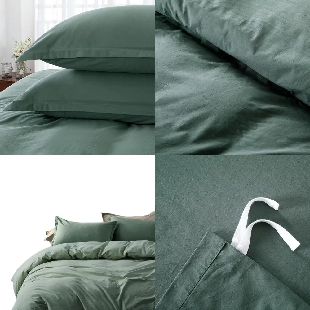 

Комплект пододеяльников из хлопка Green Smoke King Size с непринужденным современным стилем и натуральным морщинистым эффектом