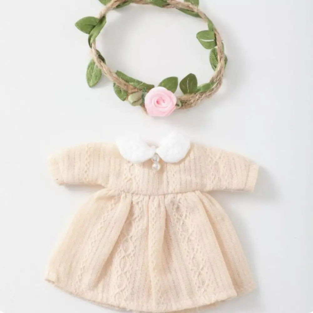 Vestidos hechos a mano de Color puro con guirnaldas de flores, trajes de hadas de manga larga, vestidos, accesorios DIY, falda de ropa