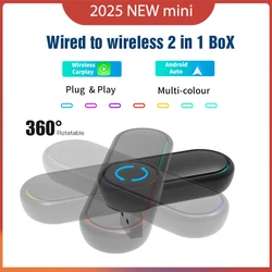 NEW 360° Rotatable Wireless CarPlay Android Auto Wireless Adapter Smart Mini Box WiFi Fast Connect Universal For Nissan