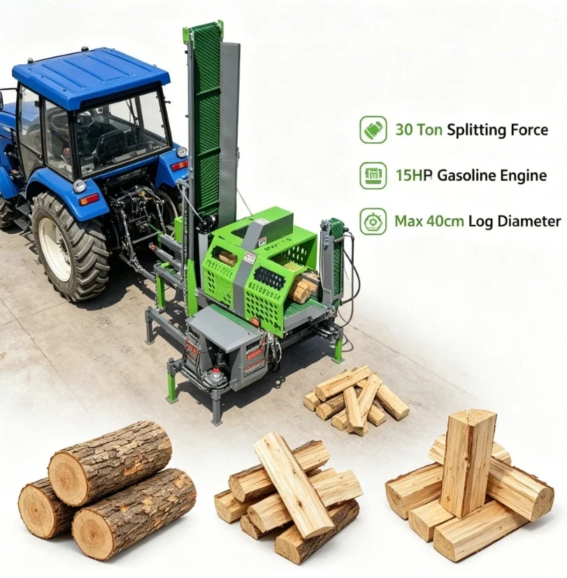 Customized Cheap 20 Ton Firewood Processor Driven Automatic Log Splitter For Sale