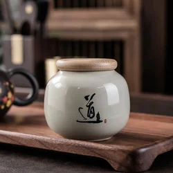 1pc Portable ceramic small tea jar for household use Living room home decoration Candy box Sealed storage tank Lotion container