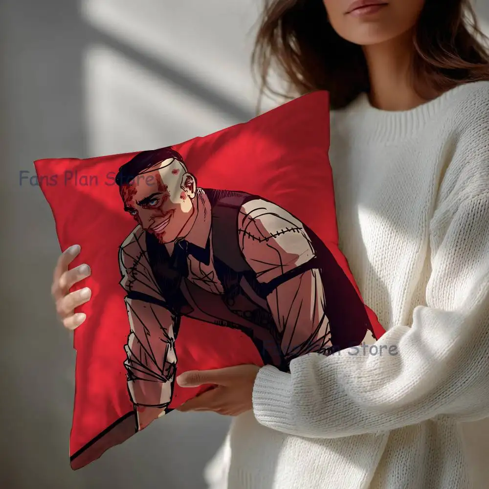 E-Eddie Gluskin O-Outlast Pillow Case Square Double-Sided Printing Short Plush Sofa Cushion Cover Bedroom Office Sofa Gifes