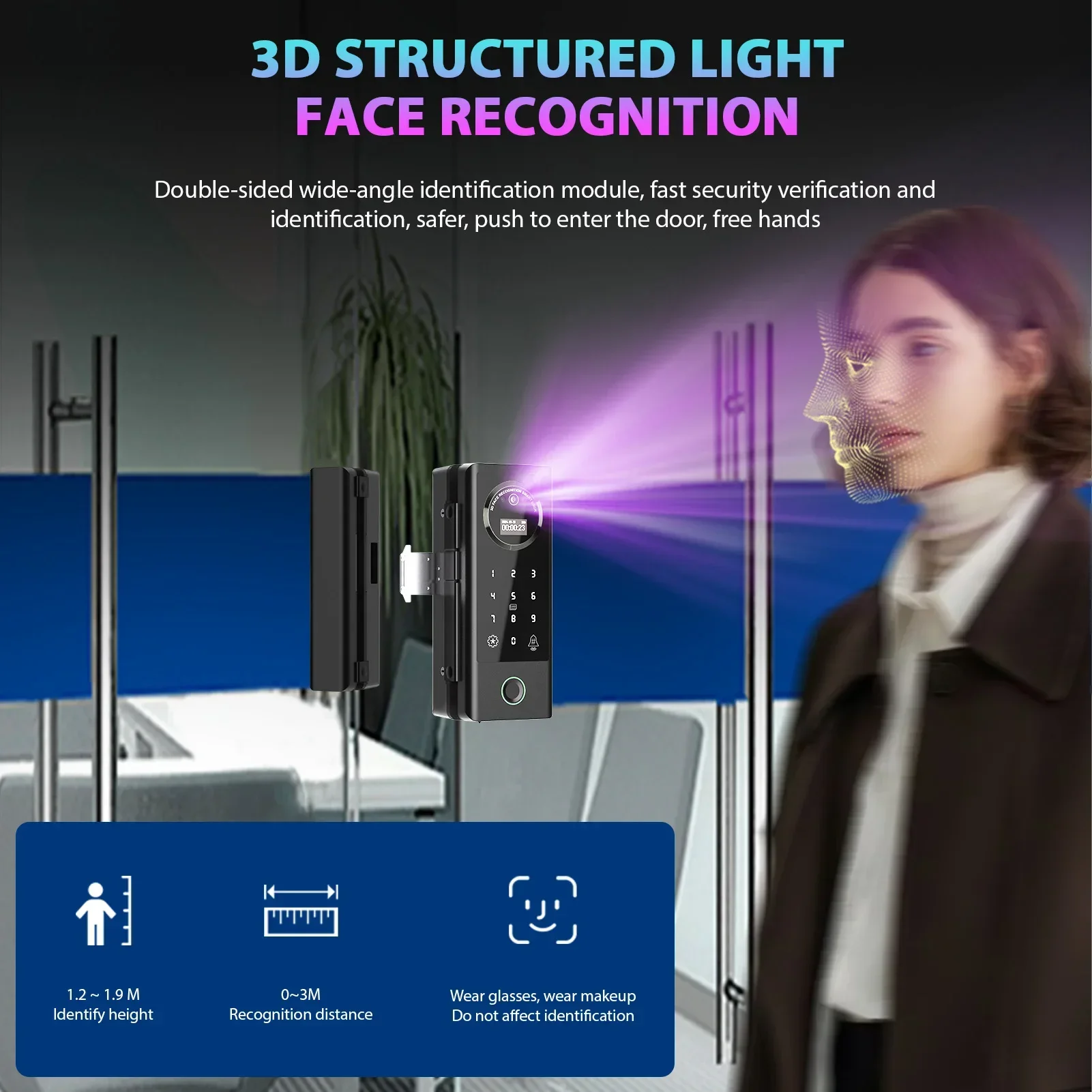 

Smart Door Lock For Wooden Sliding Glass Door HAHALock App Biometric Fingerprint Lock Bluetooth IC Card Electronic Digital Lock