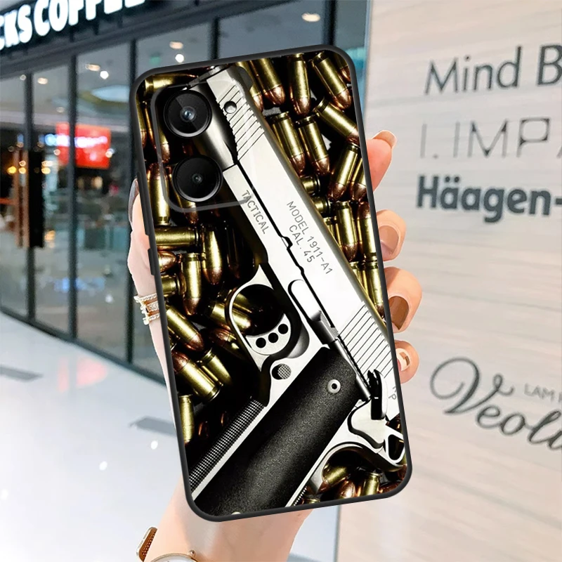 Gun BUllets AK47 Handgun For Realme C30 C11 C15 C21Y C25 C33 C35 C55 GT Neo 3T 2T 5 3 8 9 10 11 Pro Plus Phone Case