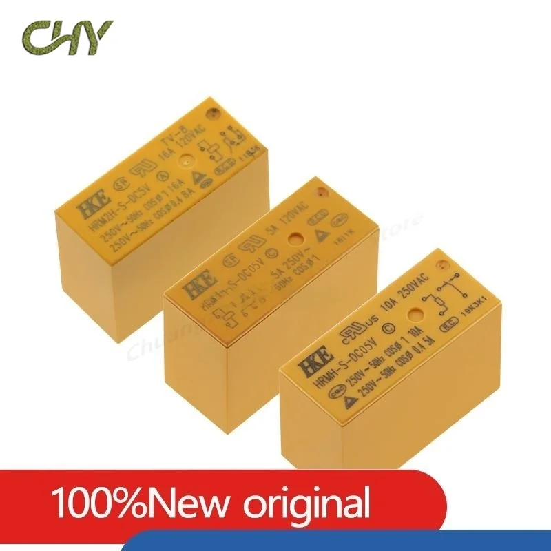 HKE Power Relay HRMH HRM1H S DC5V DC12V DC24V HRM2H-S-DC5V 12V 24V 5PIN 6PIN 5A 8A 16A Replaceable SMIH-05 12VDC-SL-A C
