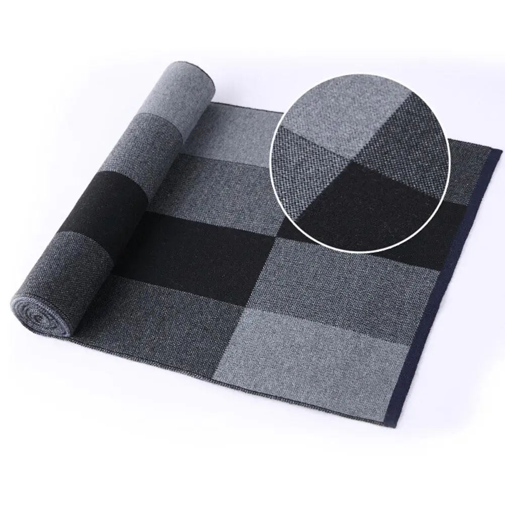 Bufanda gruesa cálida para hombre, cuello grueso para clima frío, bufandas tejidas para hombre, calentador para hombre