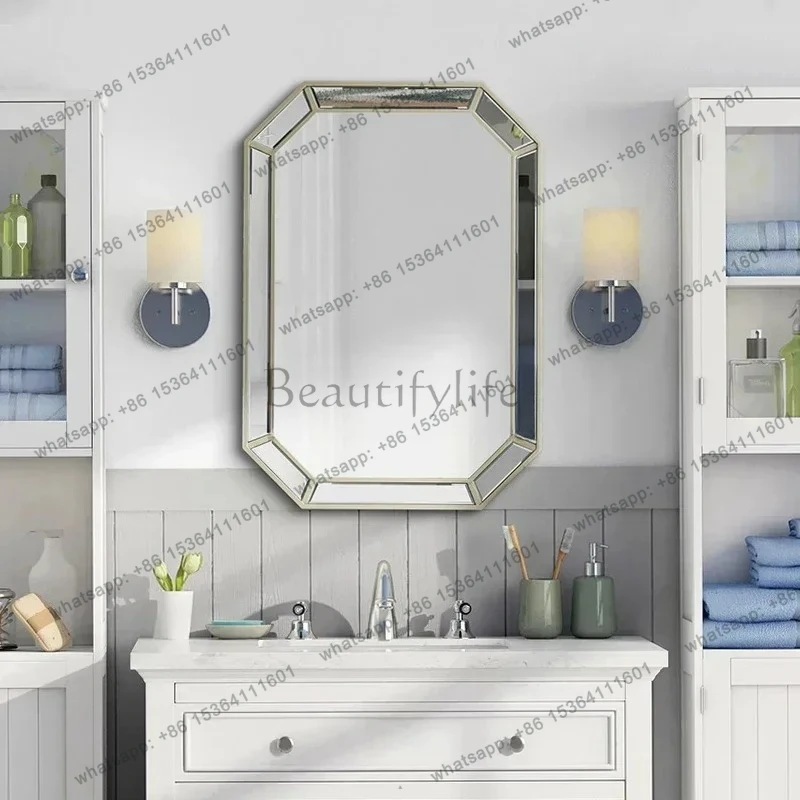 

yj21 Bathroom mirror Toilet anti-fog mirror American simple bathroom makeup wall-mounted mirror