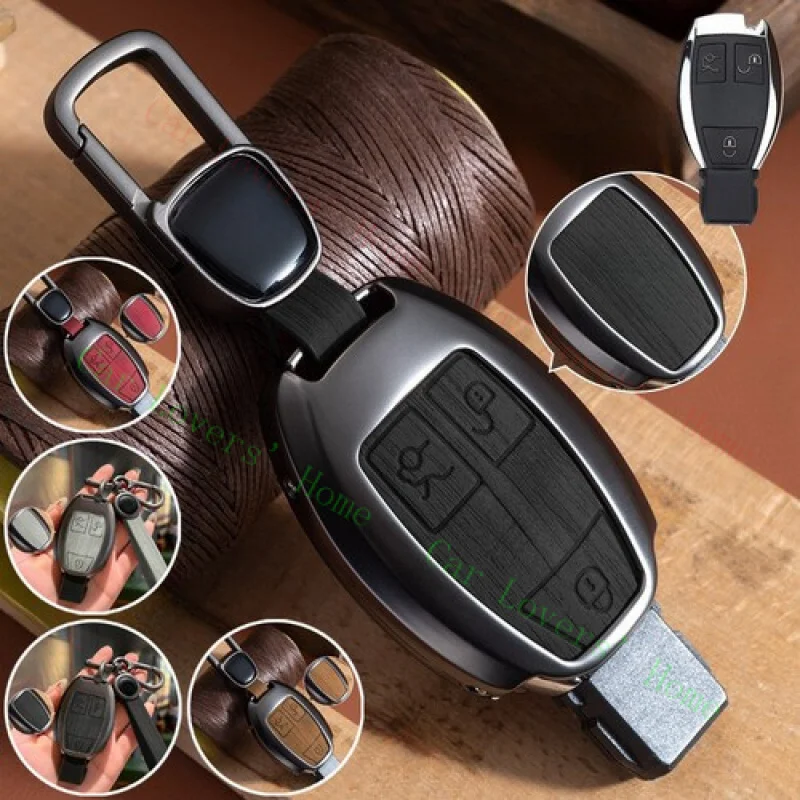 

A + кожаный автомобильный брелок из цинкового сплава, чехол для Benz C350 GLK SLK AMG GLA GLC CLK