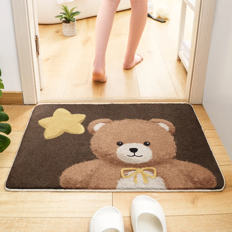 

Имитация кашемира, впитывающий коврик для ванной комнаты, подушка для двери туалета, подушка для ног, домашний нескользящий дверной коврик с героями мультфильмов, плюшевый ковер для унитаза