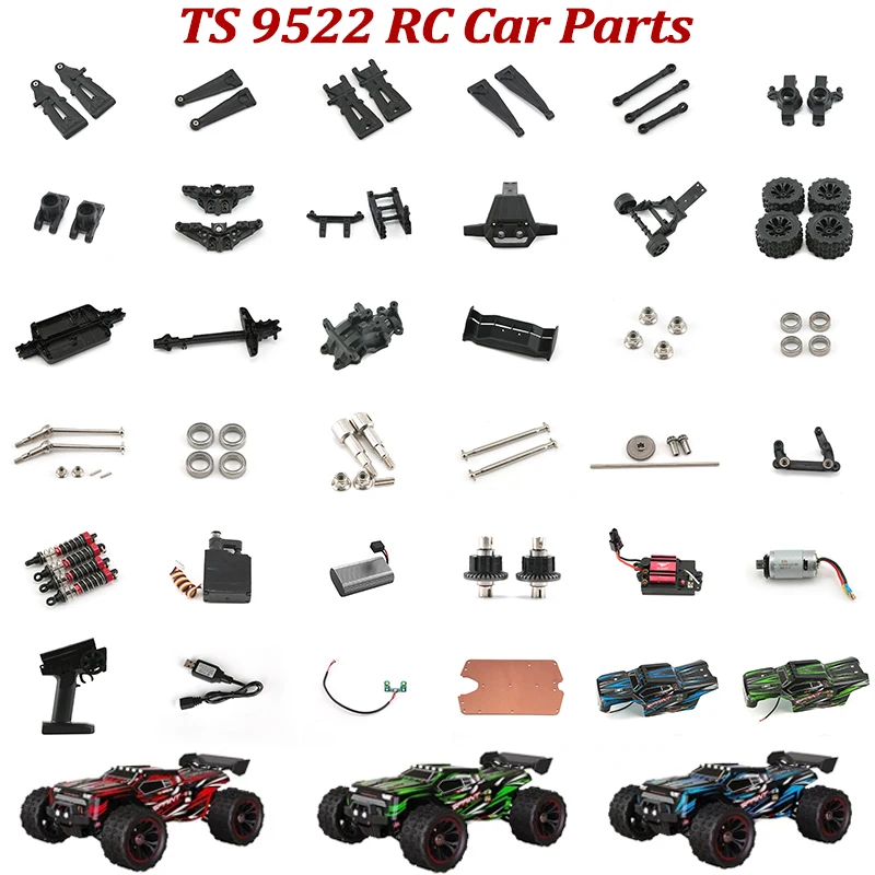 

TS9522-5 50KM/H RC Car Original Parts 1/16 Drive shaft Steering tie rod Tail wing Transmissionshaft bearing CVD Motor Tire Parts