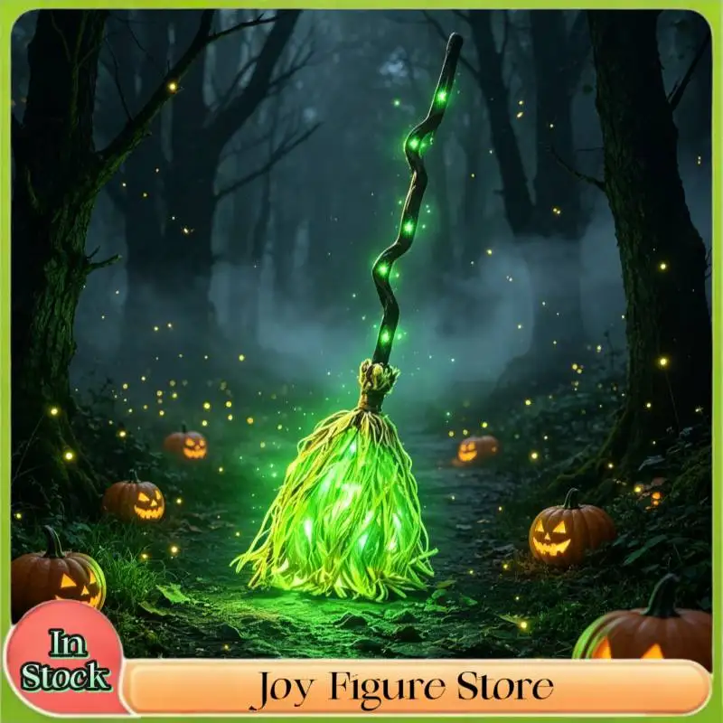 New Glowing Animated Dancing Witch Broom Bendable Stick With Sounds Halloween Magic Witch Broomstick Movable Walking Feet Gift