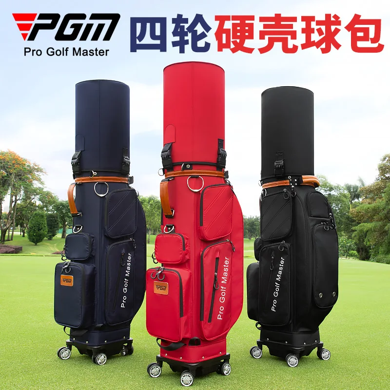 PGM Golf Bag Hard Shell 4 Wheels Air Travel Case for Golf Clubs Men Women