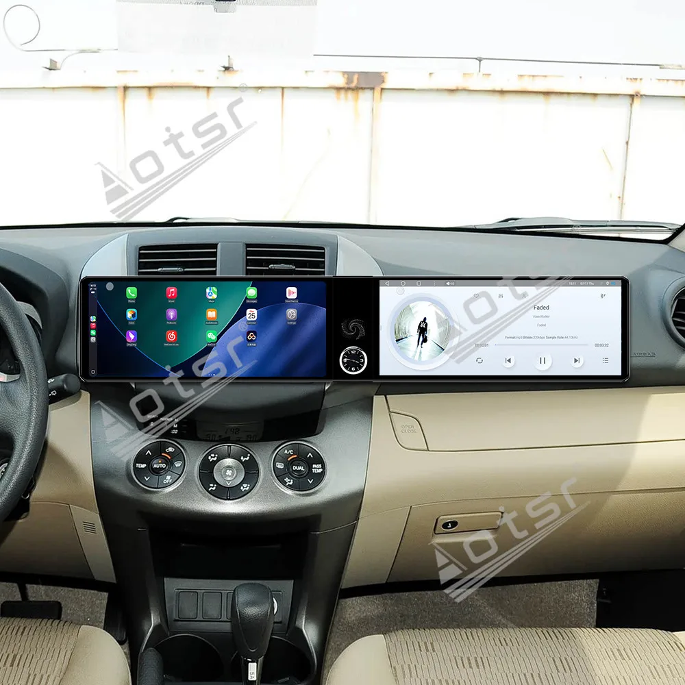 Dual 12.3 Inch In-Dash Touch Screen Car Radio GPS Navigation Stereo For Toyota RAV4 2007-2011 Multimedia CarPlay Android Auto 4G