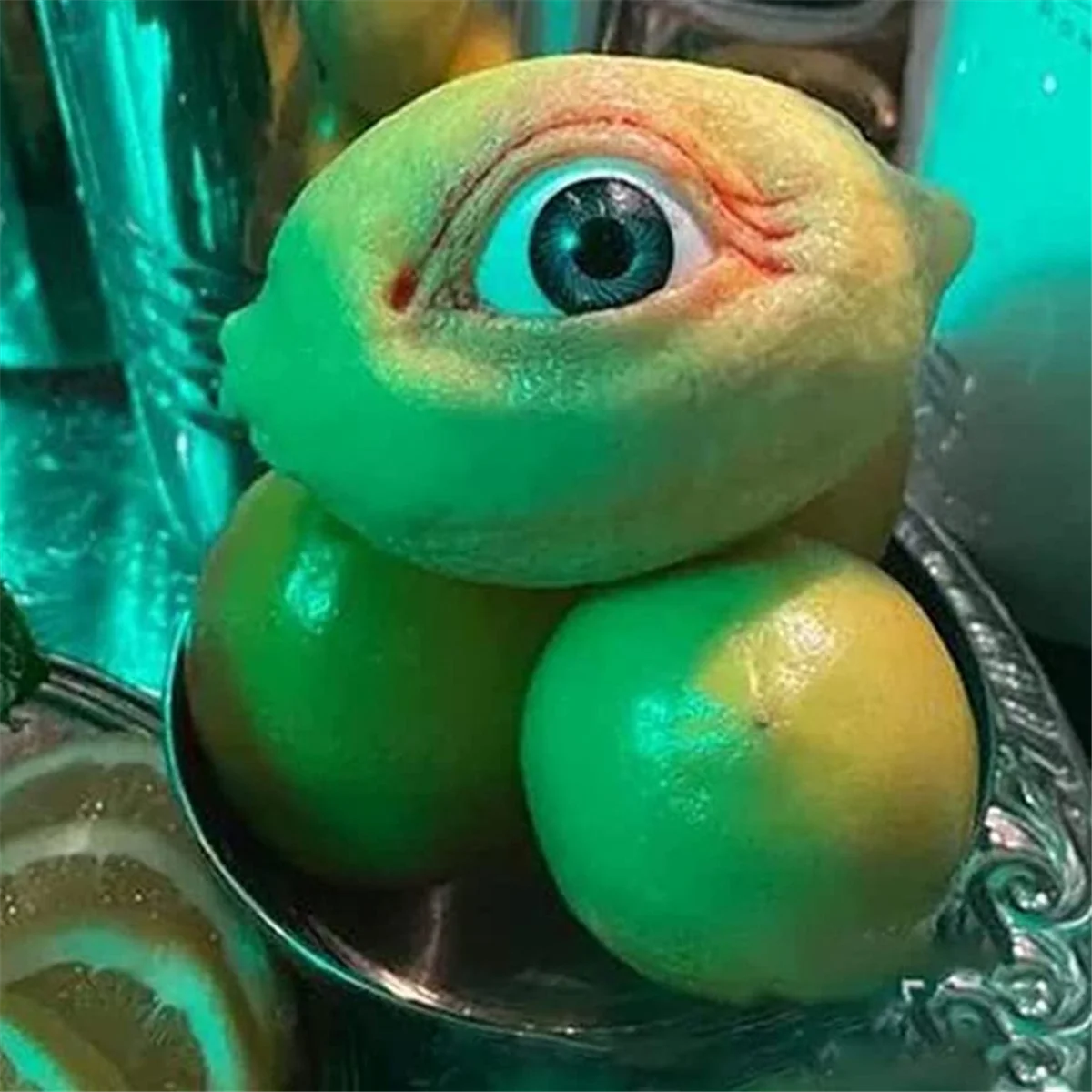 The All Seeing Fruit Resin Statue Simulation with Eyes Creative Sculpture Desktop Decor Home-D