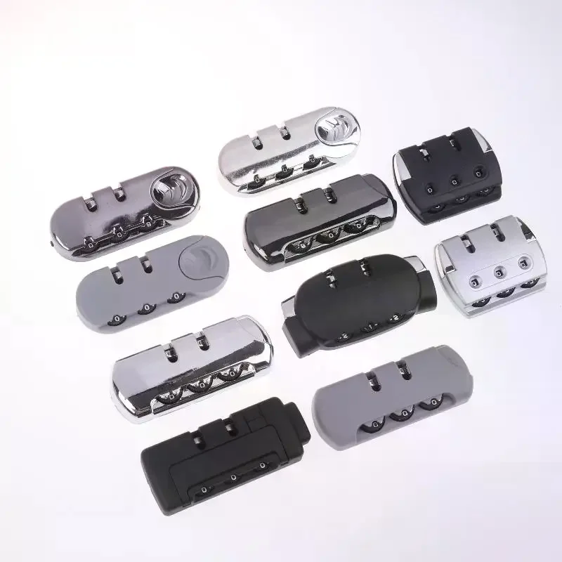 2/4/8 Sets 3 Digits Luggage Lock Zinc Alloy Lock Catch Plastic Frosted Appearance Suitcase Password Security Lock With Screws