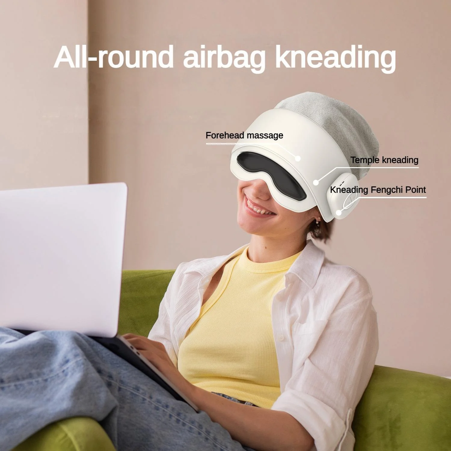 Removable Air Compression Massager Head Airbag,  Air Compression Head Massager, Electric Air Pressure Head Massager - Image 2