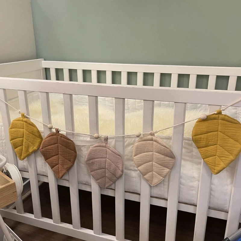 ตกแต่งห้องเด็ก Leaf Flags Lovely Leaf Designs ผ้าฝ้าย Bunting สำหรับถ่ายภาพ 85LE