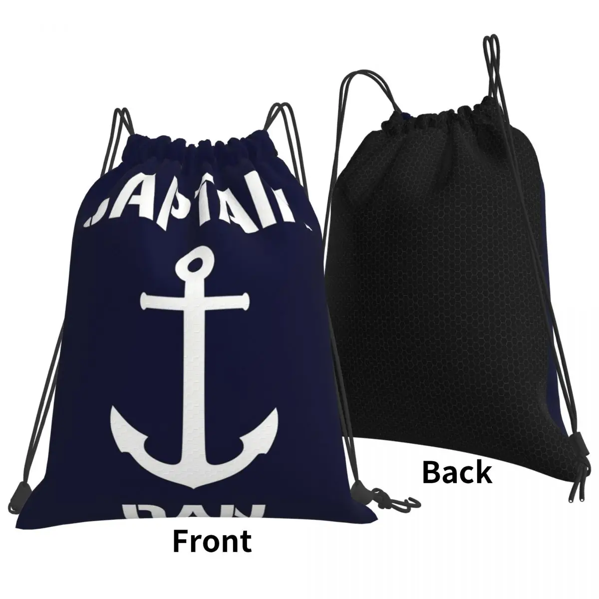 Nautical Captain Anchor Backpacks Multi-function Drawstring Bags Sports Bag Book Bags for Man Woman School