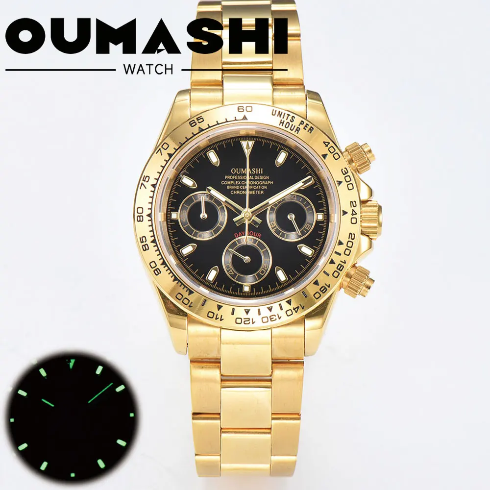 

39 мм роскошный мужской хронограф VK63 механизм сапфировое стекло нержавеющая сталь водонепроницаемые наручные часы VK63 наручные часы