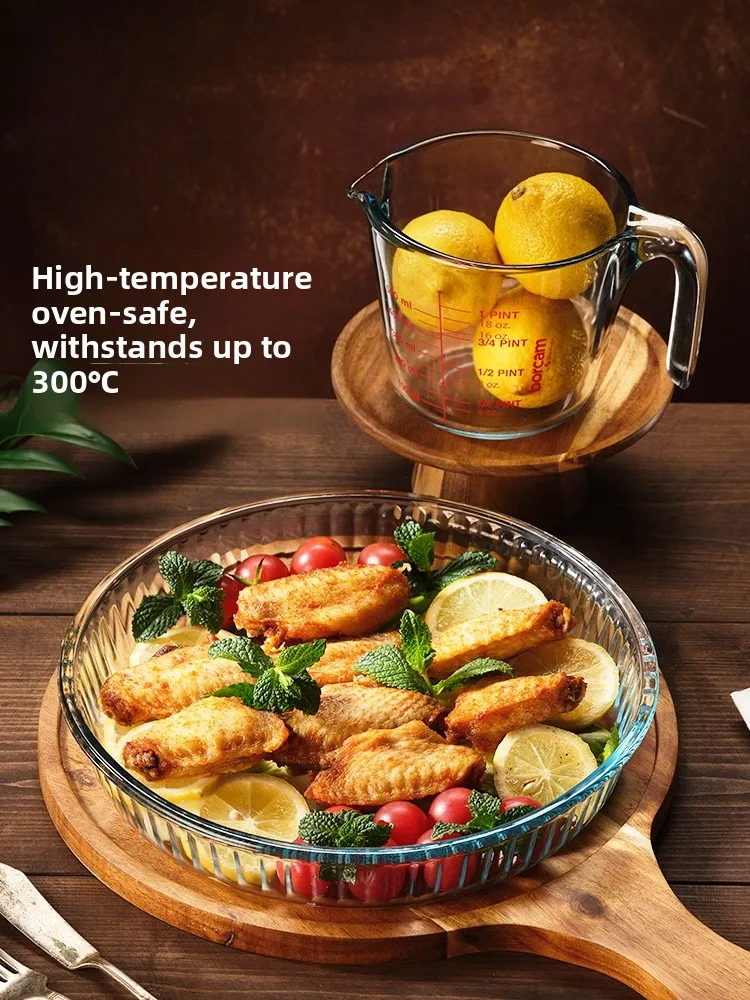 

Набор из 2 форм для выпечки из закаленного стекла с мерными чашками, специальные принадлежности для микроволновой печи, для приготовления риса, европейский стиль