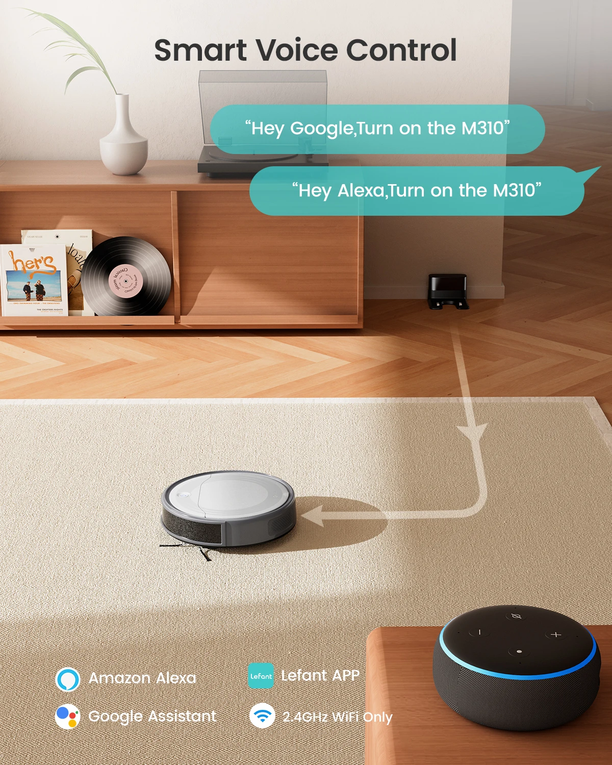 Lefant M310 Robot Vacuum Cleaner– 4500Pa Suction, Ultra-Slim & Quiet, PreciSense Obstacle Avoidance, WiFi/App/Voice Control