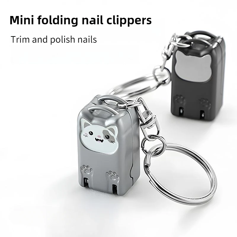Mini cortador de unhas de aço inoxidável afiado durável antiderrapante lidar com unha cuidados dobrável faca manicure ferramentas