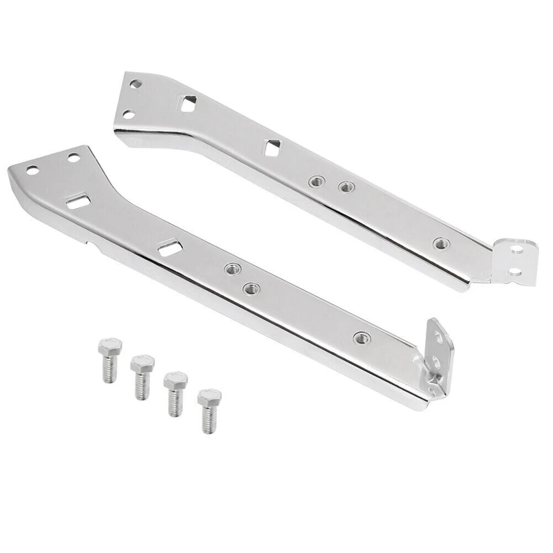 

Chrome Saddlebag Rail Support Brackets Saddlebag Rail Support Brackets Metal For Touring FLT FLHT 85-08