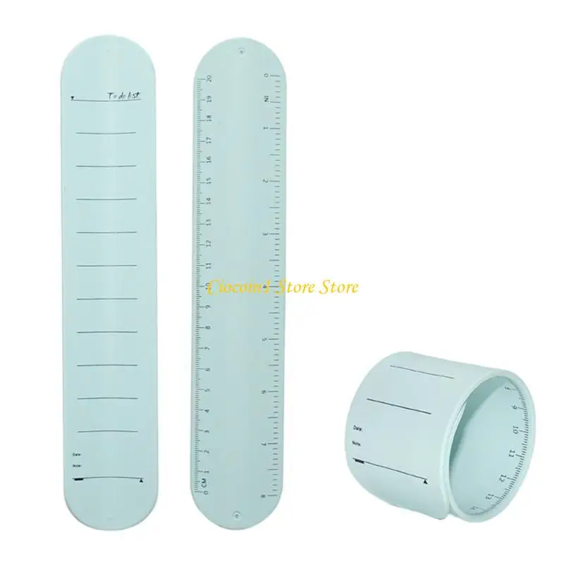 

A3PC Silicone Memo Wristbands Reusable Wearable Notepad Slap Bracelet with Ruler