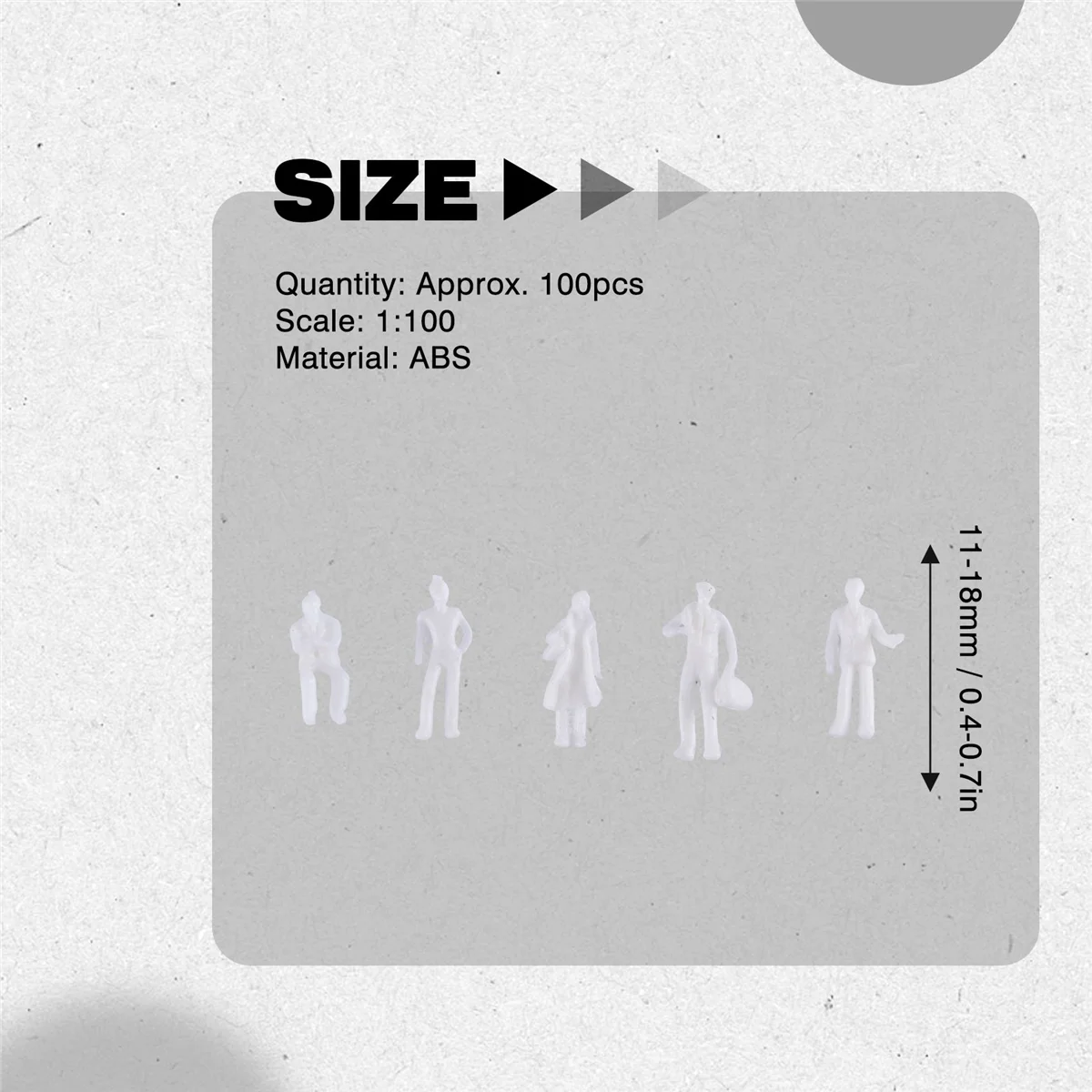 RIRI 100Pcs HO Scale 1:100 White Model People Unpainted Train Figures