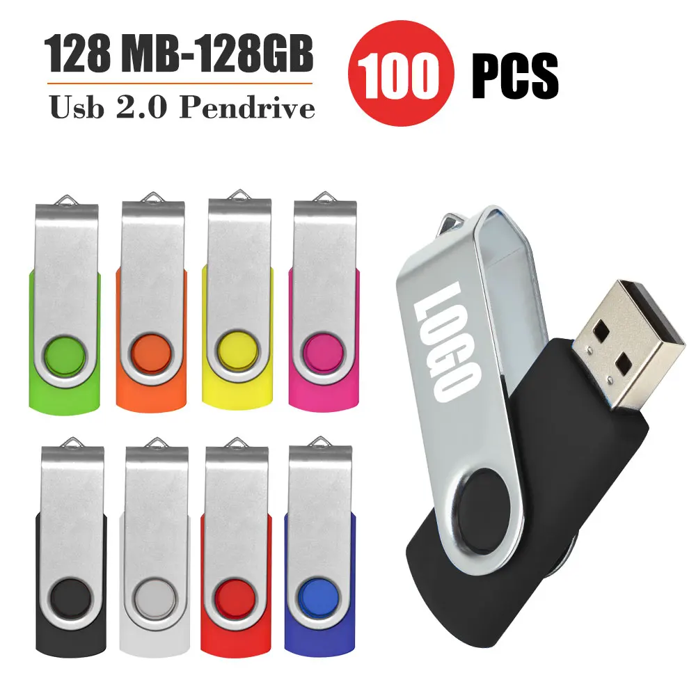 100PCS/lot USB Flash Drive High Speed 2.0 Flash Pendrive 128GB 64GB 32GB 16GB 8GB Cle USB 2.0 Stick Pen Drive 256MB 128MB