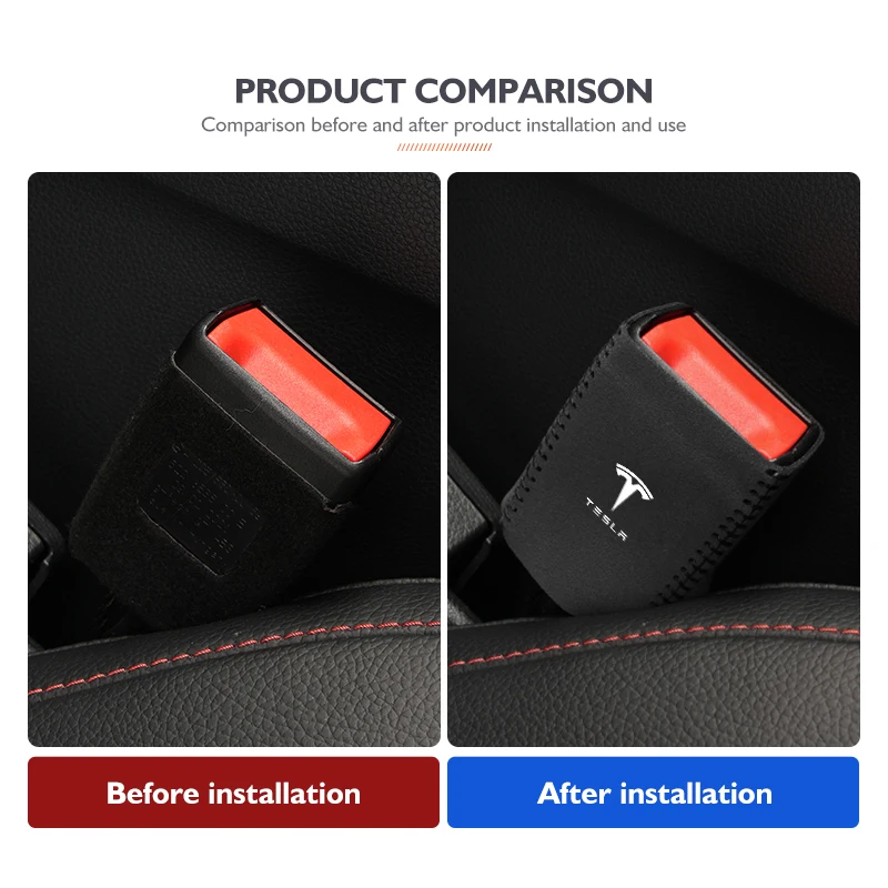 Car Seat Belt Base Buckle Protector Cover Accessories For Tesla Model 3 S Y X