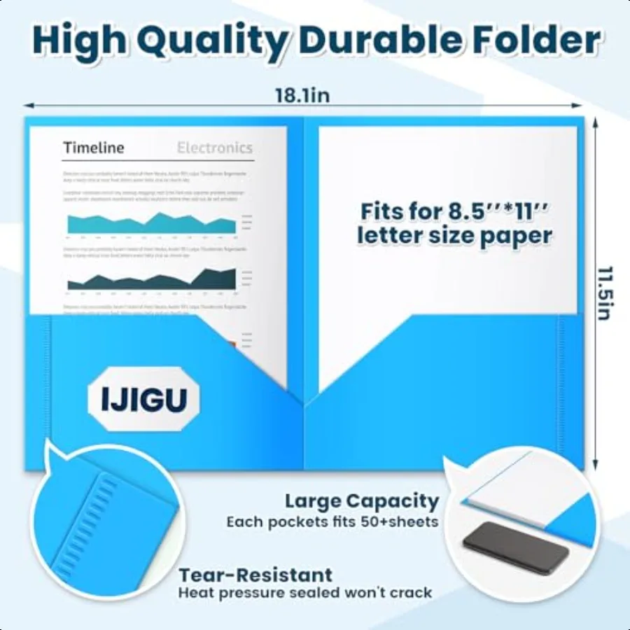 36 عبوة من مجلدات الجيب المجلدات البلاستيكية السائبة مع جيب أمامي شفاف بـ 6 ألوان للمدرسة والمكتب المثالية