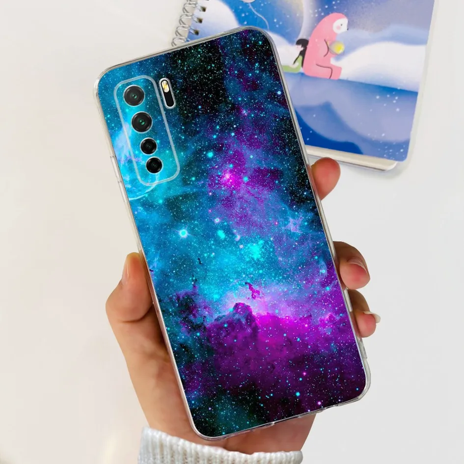 For Huawei Nova 7 SE Case Cover For Huawei P40 Lite 5G Funda Stylish Flower Soft TPU Cases For Honor 30S CDY-AN90 CDY-AN95 Cover